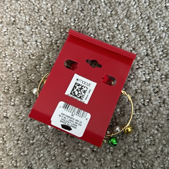 NWT Holiday Lane Women’s Hoop Jingle Holiday Earrings - Picture 2 of 2